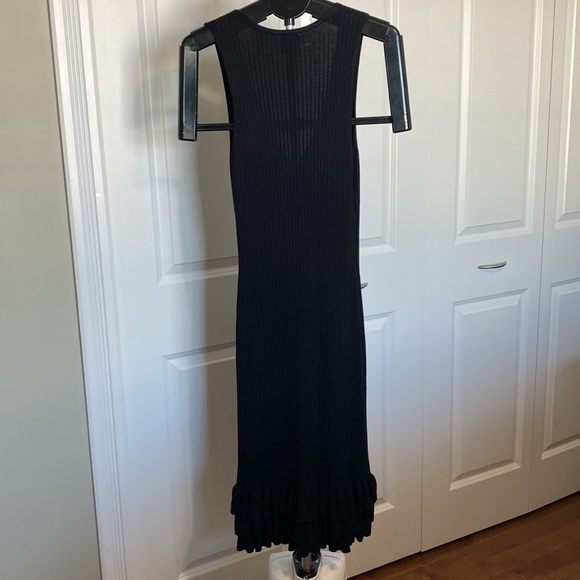 Sz M🇨🇦Like New John + Jenn  Colab Black Heavy Knit Dress Tiered Ruffle Hem. - Picture 6 of 9